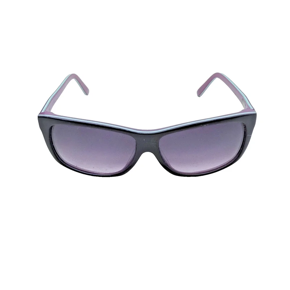 Tres Noir Eyewear Handmade Black & Purple Acetate Sunglasses w/Case